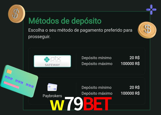 O cassino w79bet oferece uma grande variedade de métodos de pagamento